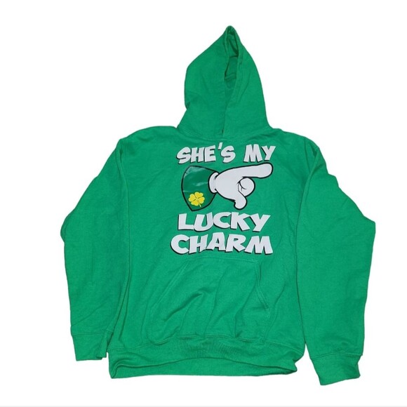 She's My Lucky Charm Green Sweatshirt M - Picture 1 of 2